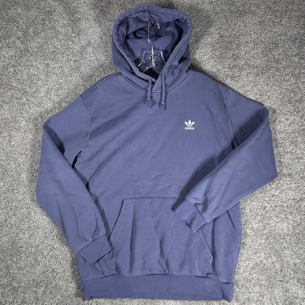 Adidas Trefoil Hoodie Pullover Lavender Fleece Logo Men's L (READ) - Picture 1 of 10
